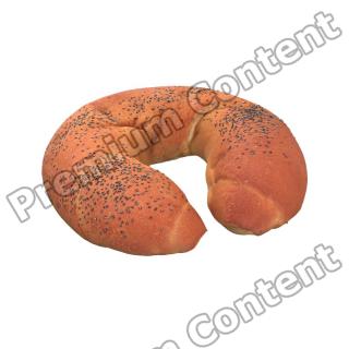 Poppy Seed Crescent Roll Retopo 3D Scan